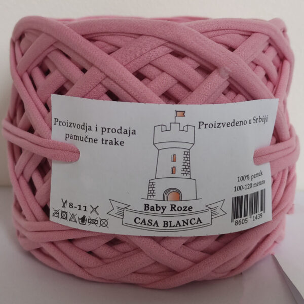 Baby Roze Pamučna traka Casa Blanka vrhunskog kvaliteta boja: Baby Roze