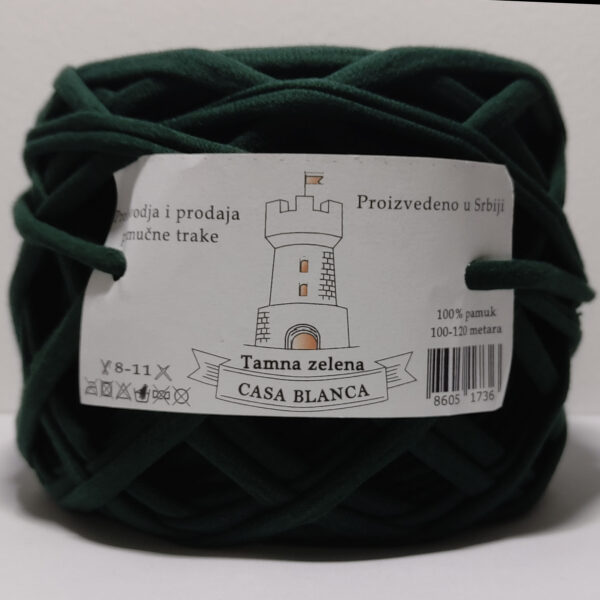 Pamučna traka Casa Blanka vrhunskog kvaliteta boja: Tamna Zelena